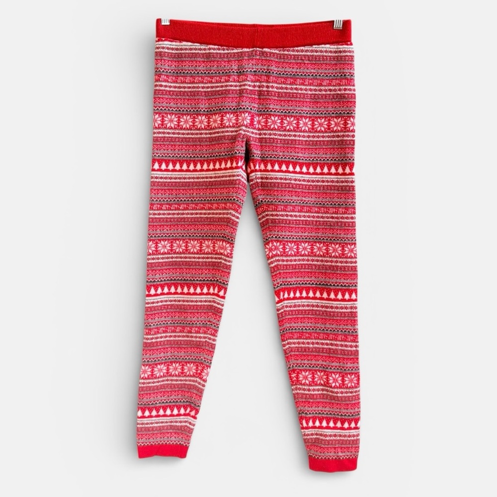 Aspen red fair isle print sweater leggings
